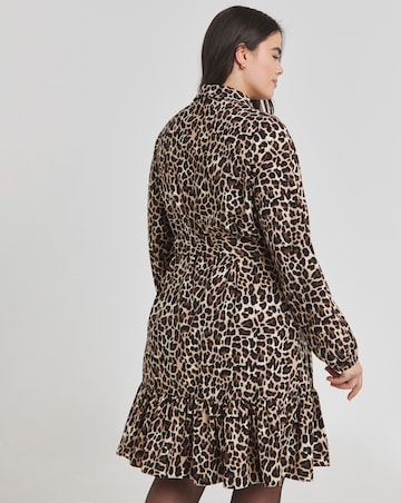 Leopard Button Through Shirt Dress