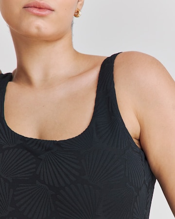 Chelsea Peers Jacquard Shell Scoopback Swimsuit Black