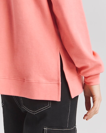 Blush Pink Side Split Sweatshirt
