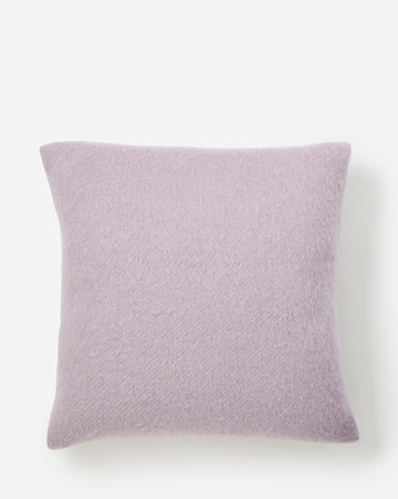 Faux Mohair Fringed Cushion - Lilac