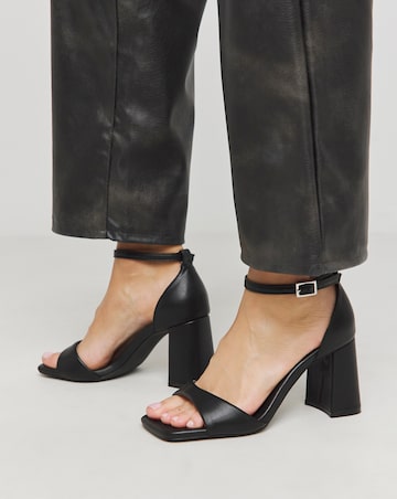 London Barely There Block Heel Sandals Wide E Fit