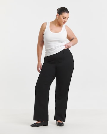 Black Stretch Wide Leg Pull On Jeggings