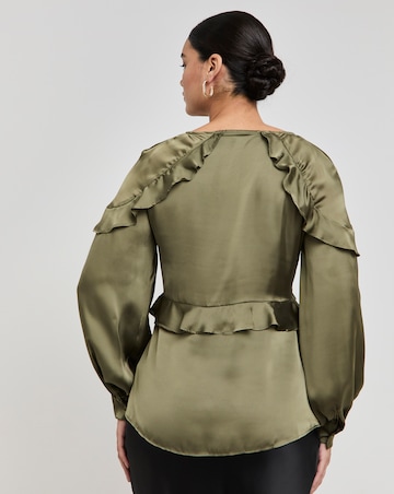 Joanna Hope Frill Tie Neck Blouse