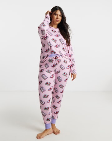 Chelsea Peers Classic Crew Neck Pyjama Set Perfect Match Print