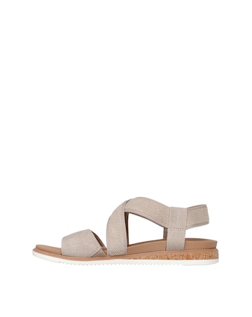 Skechers Taupe Bobs Desert Kiss Low Sandals - Wide Fit (E)