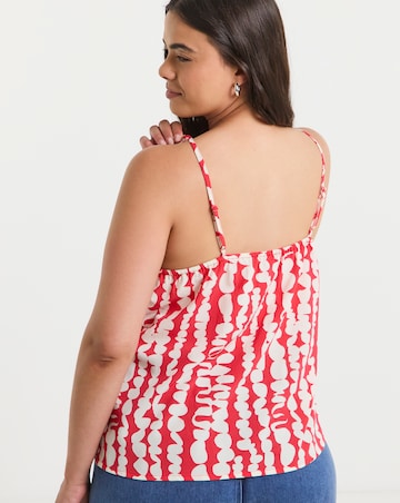 Simply Be Pink Print V Neck Cami