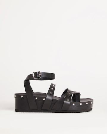 Sasha Studded Strappy Footbed Sandals Ex Wide Fit Simply Comfort