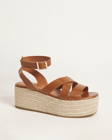 Arabella Flatform Espadrille Sandals Ex Wide Fit