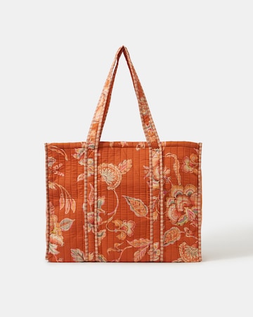 Accessorize Floral Print Quilted Tote Bag
