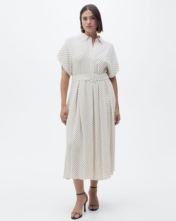 Mango Polka-Dot Dress with Belt