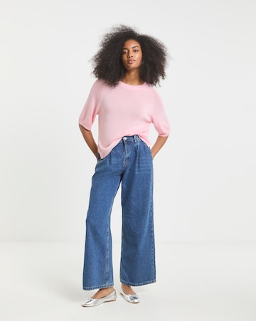 Simply Be Pink Half Sleeve Knitted Jumper