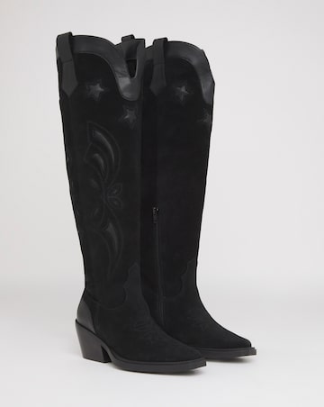Glacier Over The Knee Suede Western Boots - Wide Fit (E) & Curvy Calf