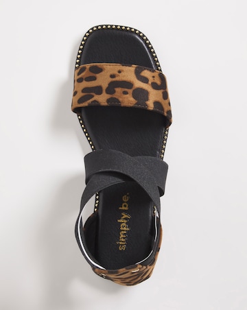 Jojo Elastic Upper Square Toe Sandals Ex Wide Fit Simply Comfort