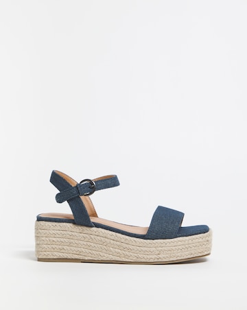 Daria Square Toe Espadrille Flatform Sandals Wide Fit
