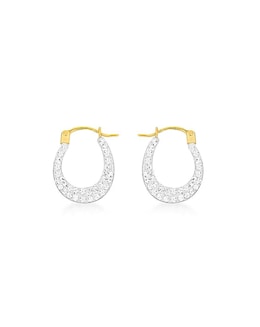 9 Carat Gold Crystalique Creole Earrings