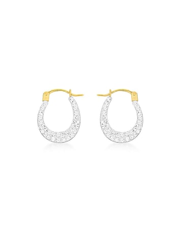 9 Carat Gold Crystalique Creole Earrings