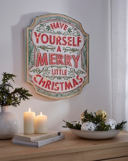 Have Yourself a Merry Christmas Pre-Lit Wall Sign