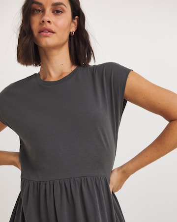 Charcoal Jersey Midi Dress