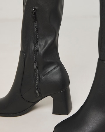 Chana Classic Knee High Heeled Stretch Boots Standard D Fit Standard Calf