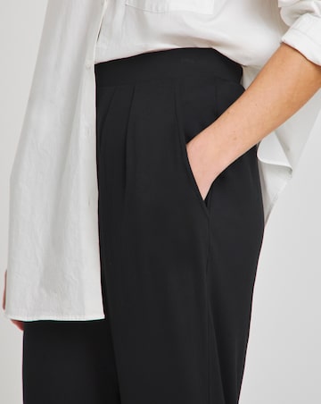 Black Jersey Tapered Trousers