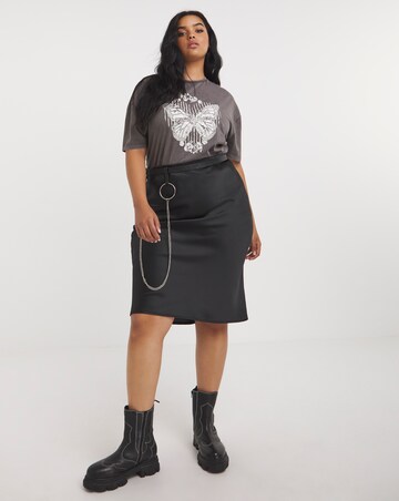 Acid Wash Butterfly Slogan Tee