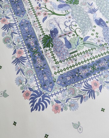 Chiara Peacock Border Cotton Blend Reversible Duvet Cover Set