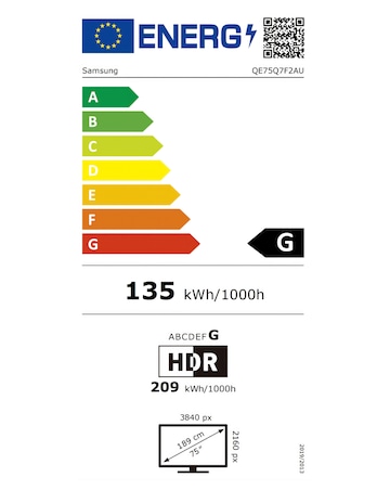 Samsung QE75Q7F2AUXXU 75in QLED 4K AI Smart TV