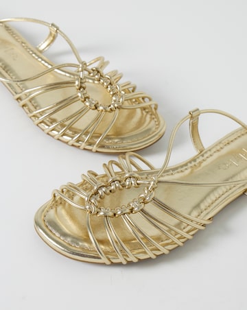 Cinder Tubular Woven Flat Sandals - Wide Fit (E)