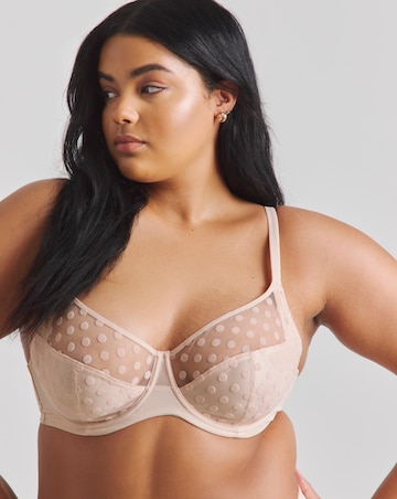 Pretty Secrets 2 Pack Hannah Everyday Spot Mesh Full Cup Bras B-G Black/Blush
