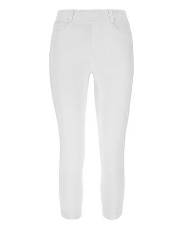 Amber White Pull On Crop Jeggings