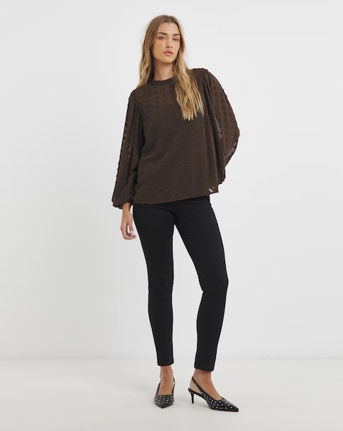 Black Stretch Denim Slim Leg Jeans