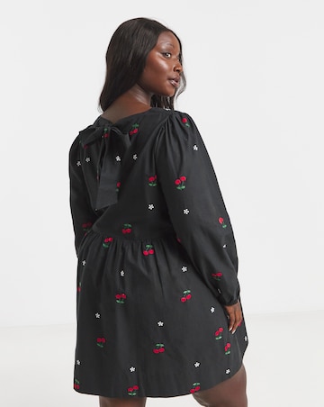 Simply Be Cherry Embroidered Smock Dress