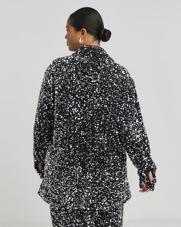 Gunmetal Sequin Shirt