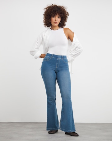 Erin Mid Blue Pull On Bootcut Jeggings