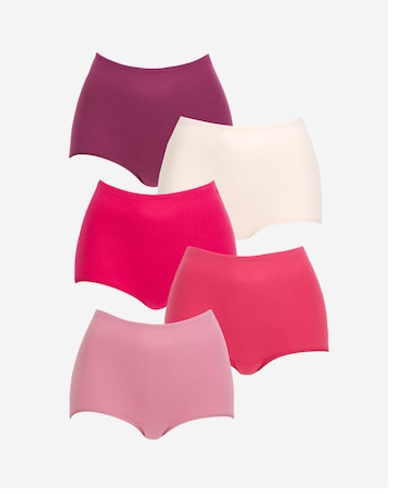 Pretty Secrets 5 Pack Comfort Short Knickers - Red Multi