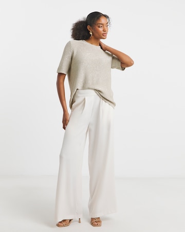 Joanna Hope Short Sleeve Sequin Knit Jumper
