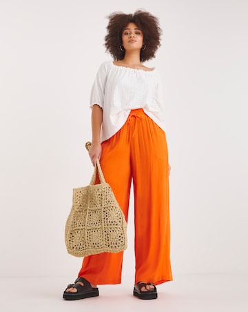 White Jersey Broderie Square Neck Top