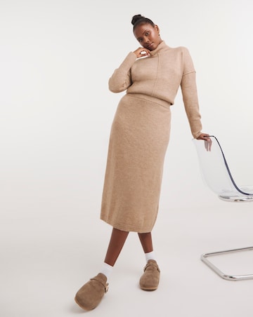 Mink Knitted Midi Skirt