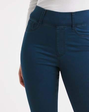 Dark Blue Flared Pull On Jegging