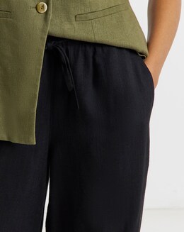 Plus Size) Women's Cotton Linen Pants Summer Loose Casual Solid Color