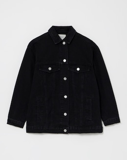 Simply Be Washed Black Los Angeles Graphic Denim Jacket