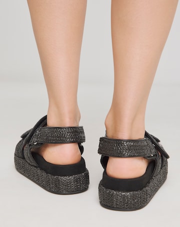 Nyra Raffia Chunky Footbed Sandals Extra Wide EEE Fit