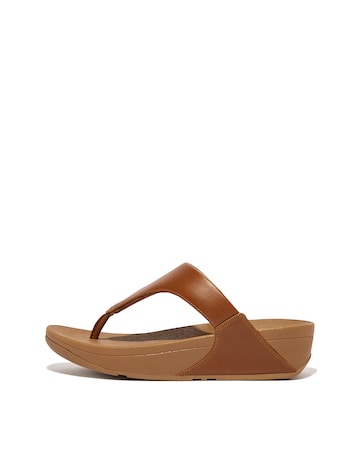 FitFlop Tan Lulu Leather Toe-Post - Standard Fit (D)