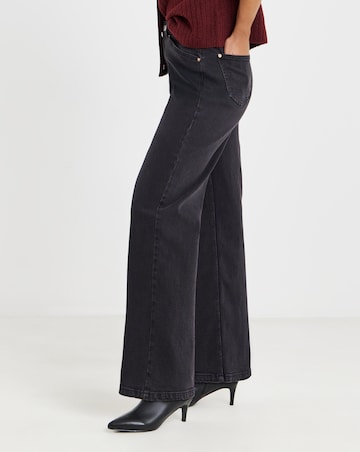 Simply Be 99 1 Black Comfort Stretch Slouchy Wide Leg Jeans