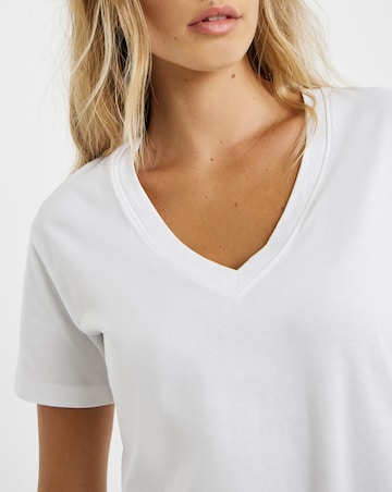 Black & White 2 Pack Longline V Neck T-Shirts