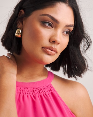 Simply Be Pink Halterneck Tiered Dress