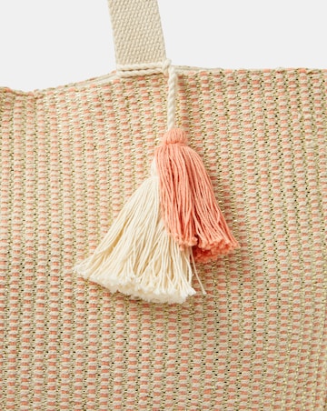 Accessorize Woven Metallic Beach Bag
