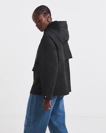 Black Short Storm Flap Parka