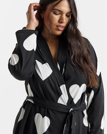 Simply Be Heart Print Dressing Gown