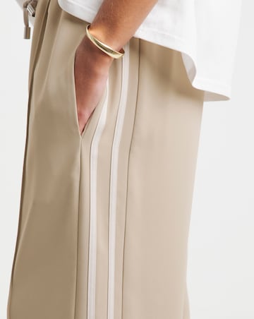 Neutral Contrast Waist Side Stripe Wide Leg Trouser